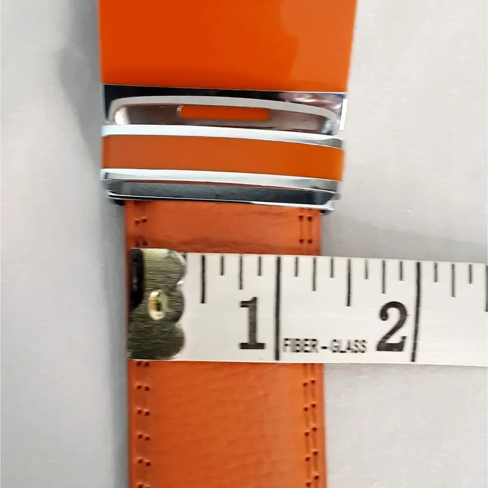 💎Mens Heavy Duty PU Leather Butterscotch Orange Ratchet Slide Belt Size XXL